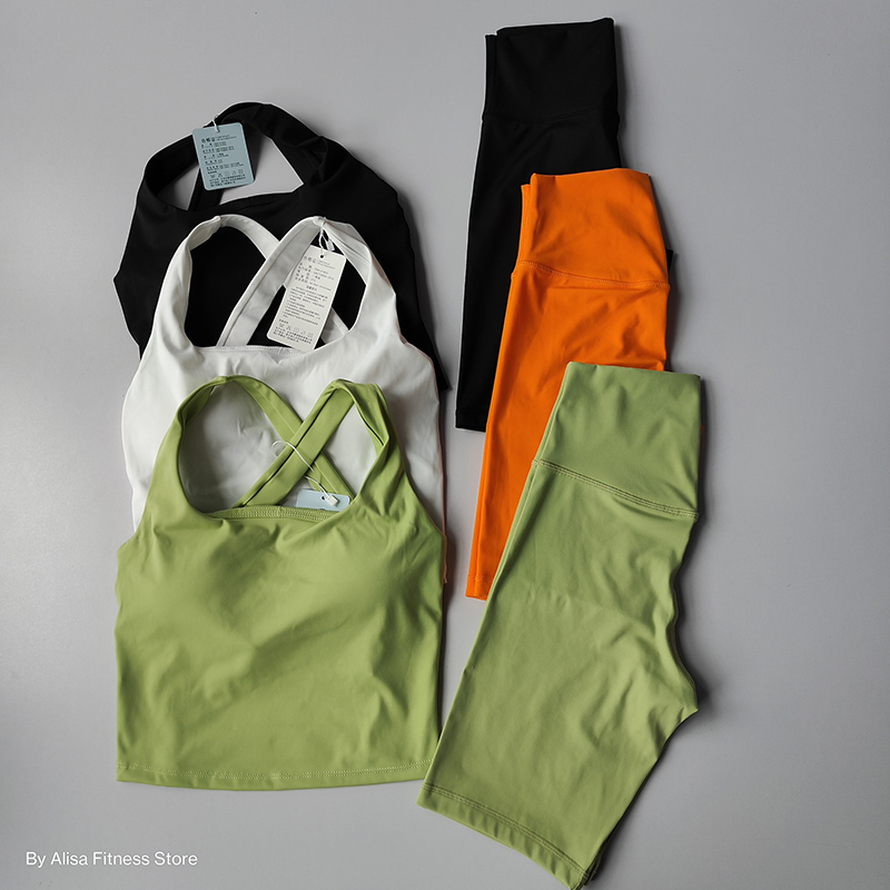 Crop Top Crochet - 2PCS Women Yoga Set Workout Sports
