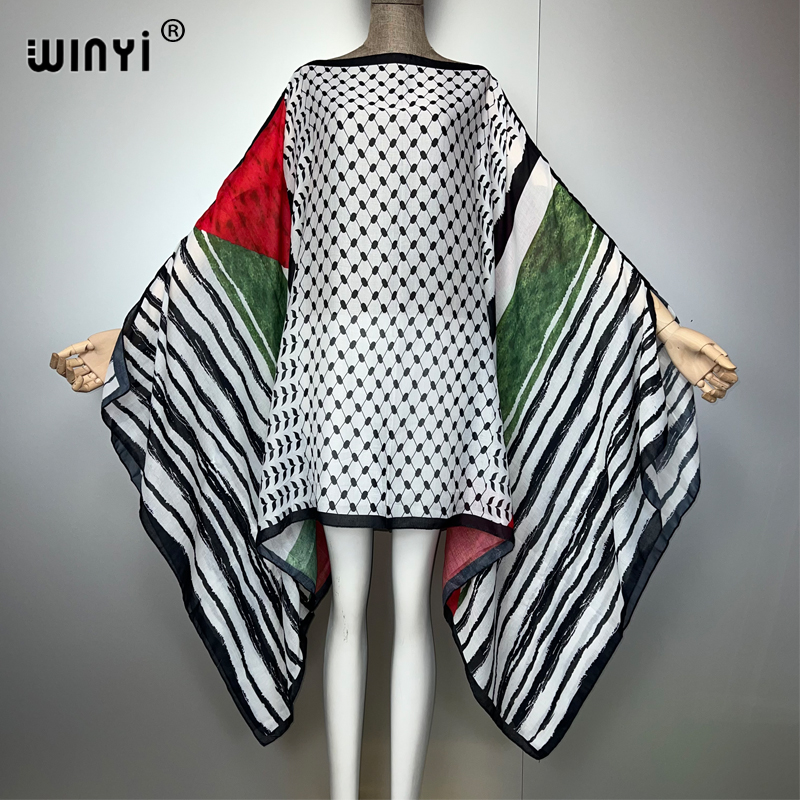 Cover Up Kaftan - WINYI print abaya muslim summer fashion