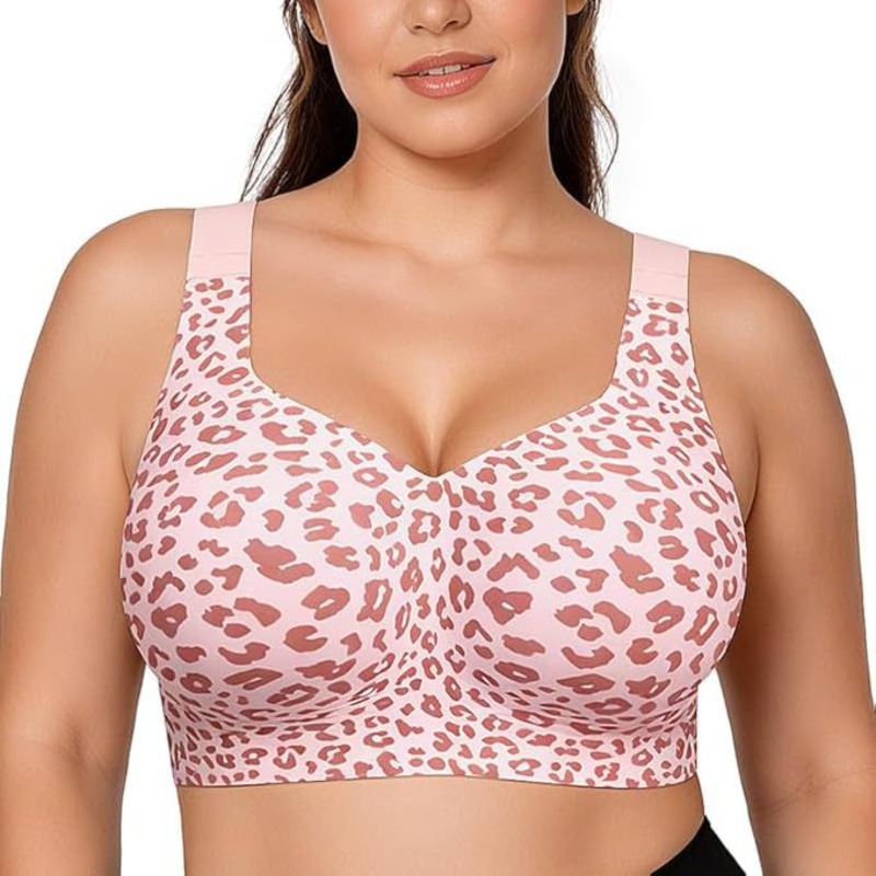 Bralette Triangle Set - Leopard Jelly Bras No Underwire Push