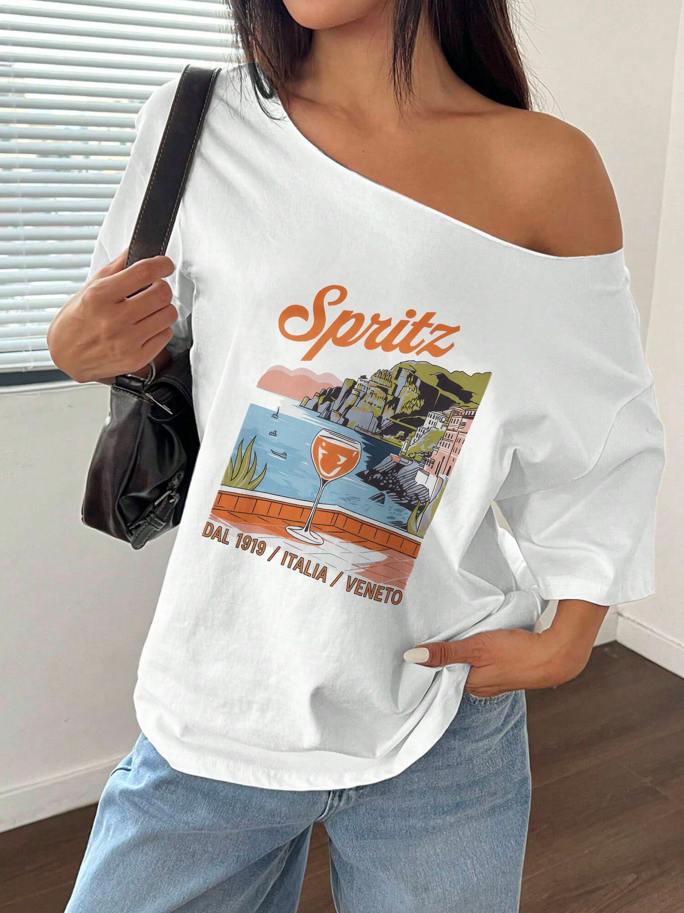 Blouse Off Shoulder - 100% Cotton Plus Size Italian Spritz