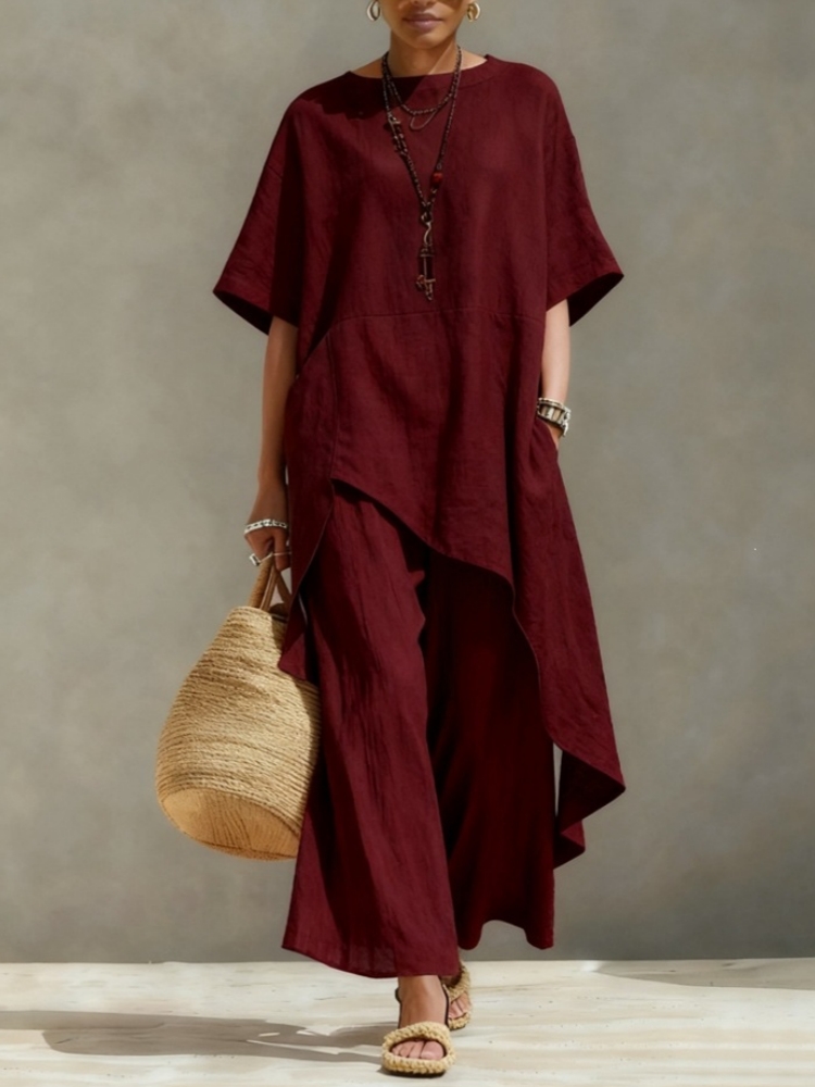 Women Cotton Linen Pant Sets 2 - Linen Pant Wide ulasan dan harga
