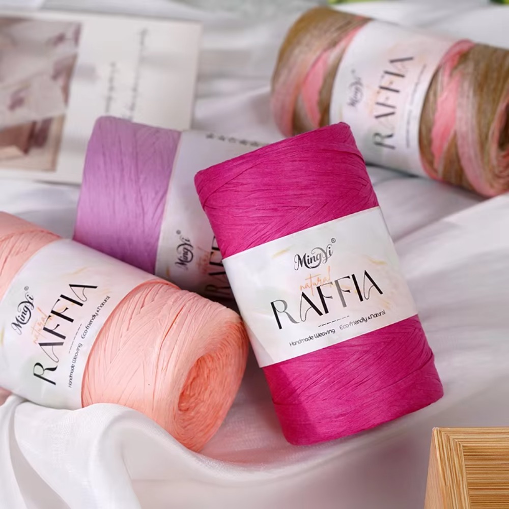 DIY Multi-Colored Raffia Yarn  - Crochet Bag Raffia ulasan dan harga
