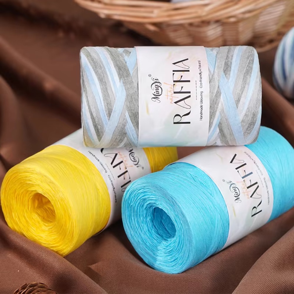 DIY Multi-Colored Raffia Yarn  - Crochet Bag Raffia ulasan dan harga