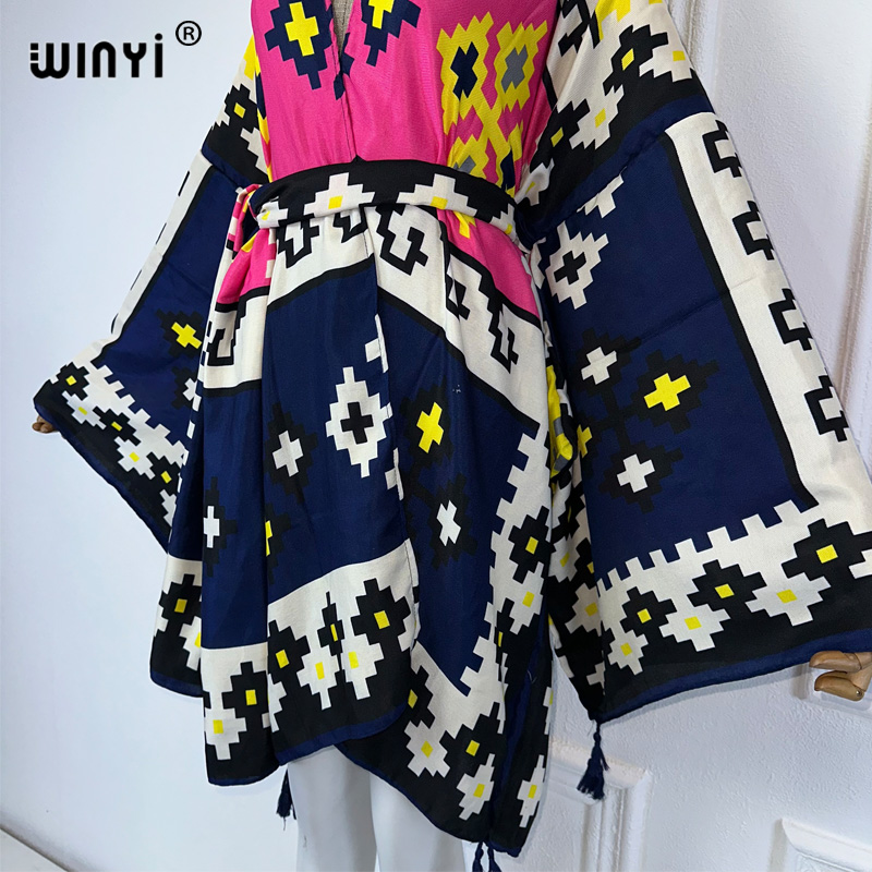WINYI summer 2024 print Middle - Cover Up Kaftan ulasan dan harga
