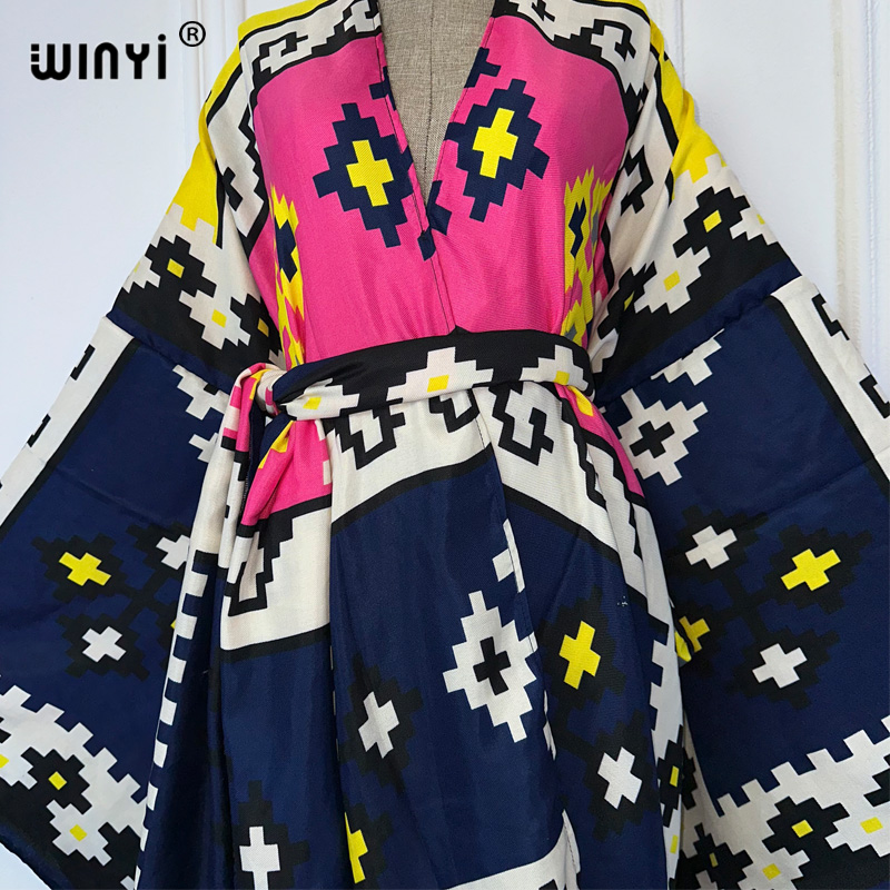 WINYI summer 2024 print Middle - Cover Up Kaftan ulasan dan harga