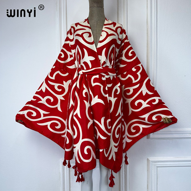WINYI summer 2024 print Middle - Cover Up Kaftan ulasan dan harga