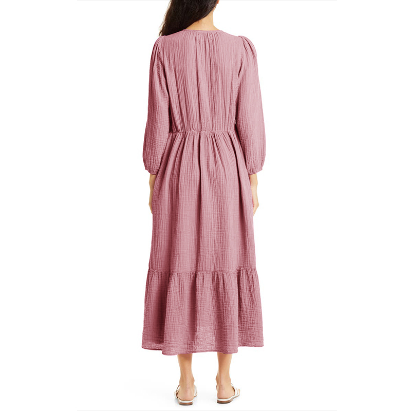 Muslin 100% Cotton Long Sleeve - Linen Dress Wrap ulasan dan harga