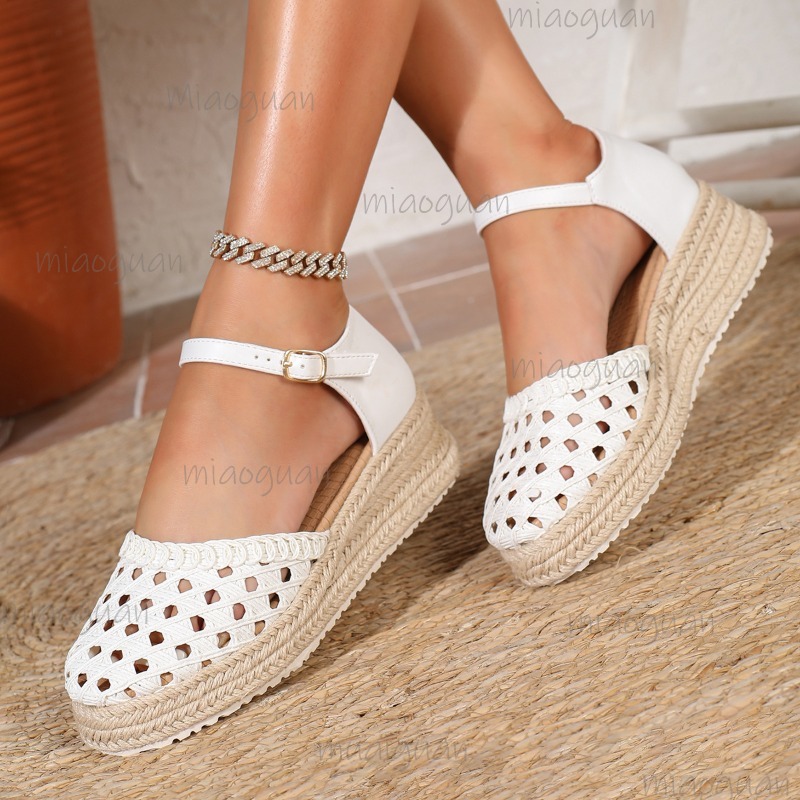 Boho Women's Hollow Out Woven  - Wedge Espadrille Women ulasan dan harga