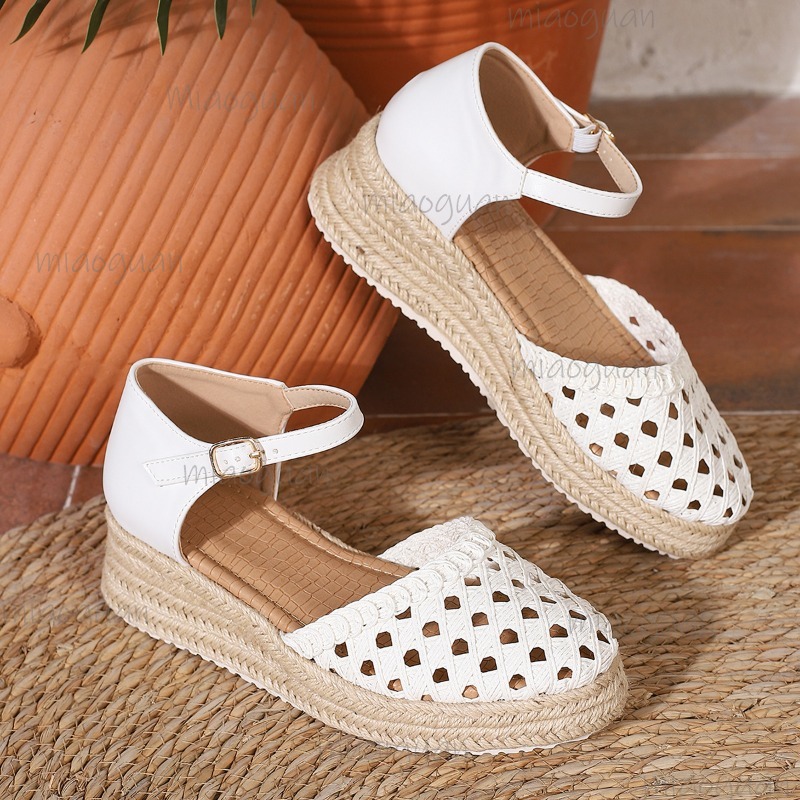 Boho Women's Hollow Out Woven  - Wedge Espadrille Women ulasan dan harga