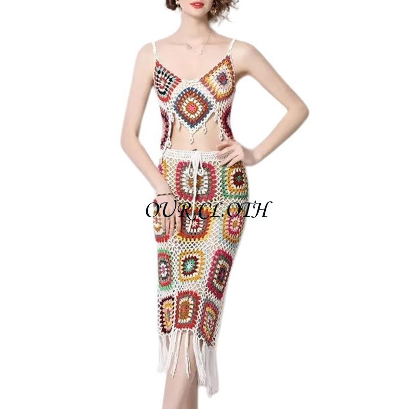 Women Beach Crochet Knit Cami  - Crop Top Crochet ulasan dan harga