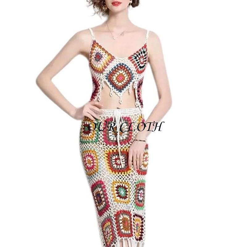 Women Beach Crochet Knit Cami  - Crop Top Crochet ulasan dan harga