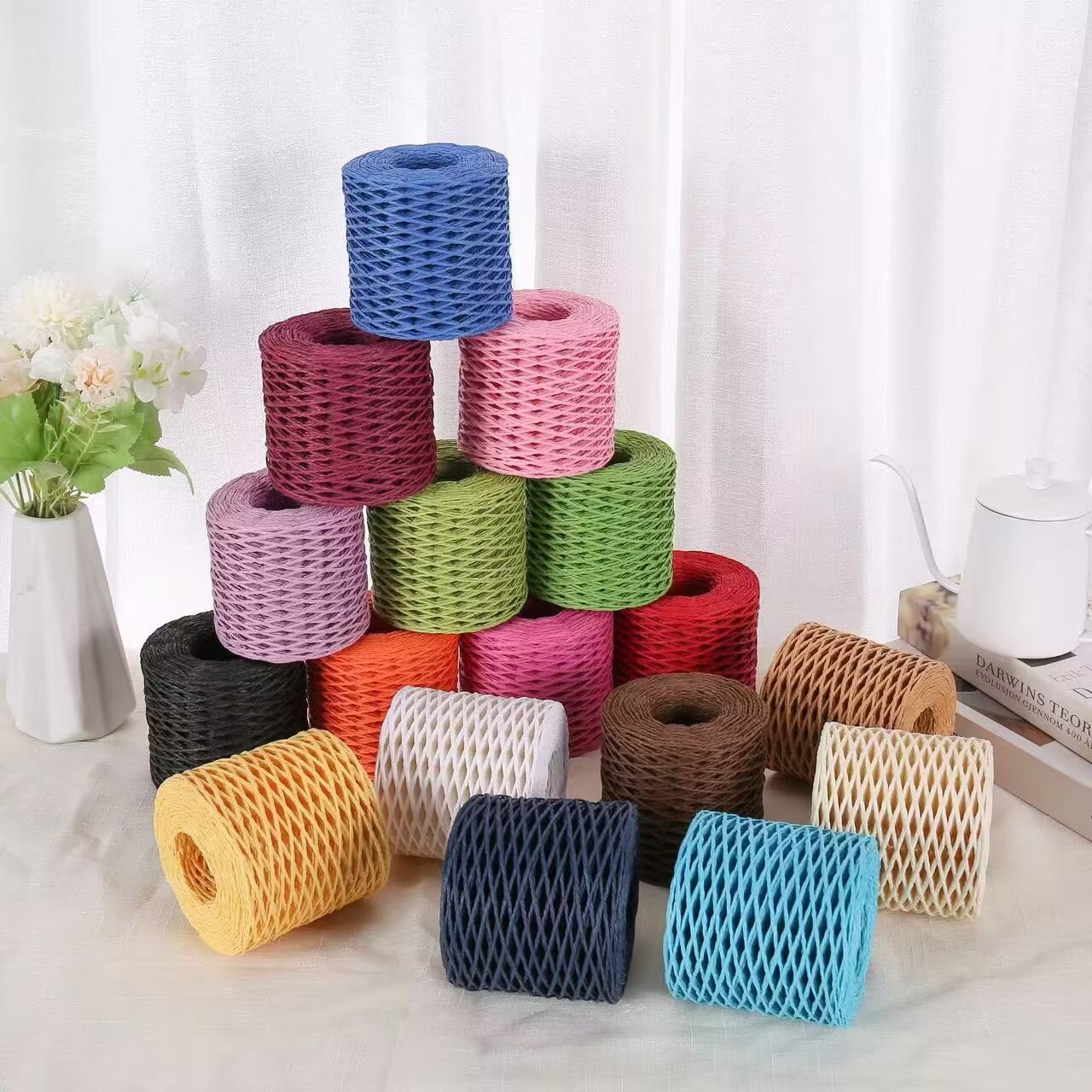 190g Raffia Yarn, Straw Paper  - Crochet Bag Raffia ulasan dan harga