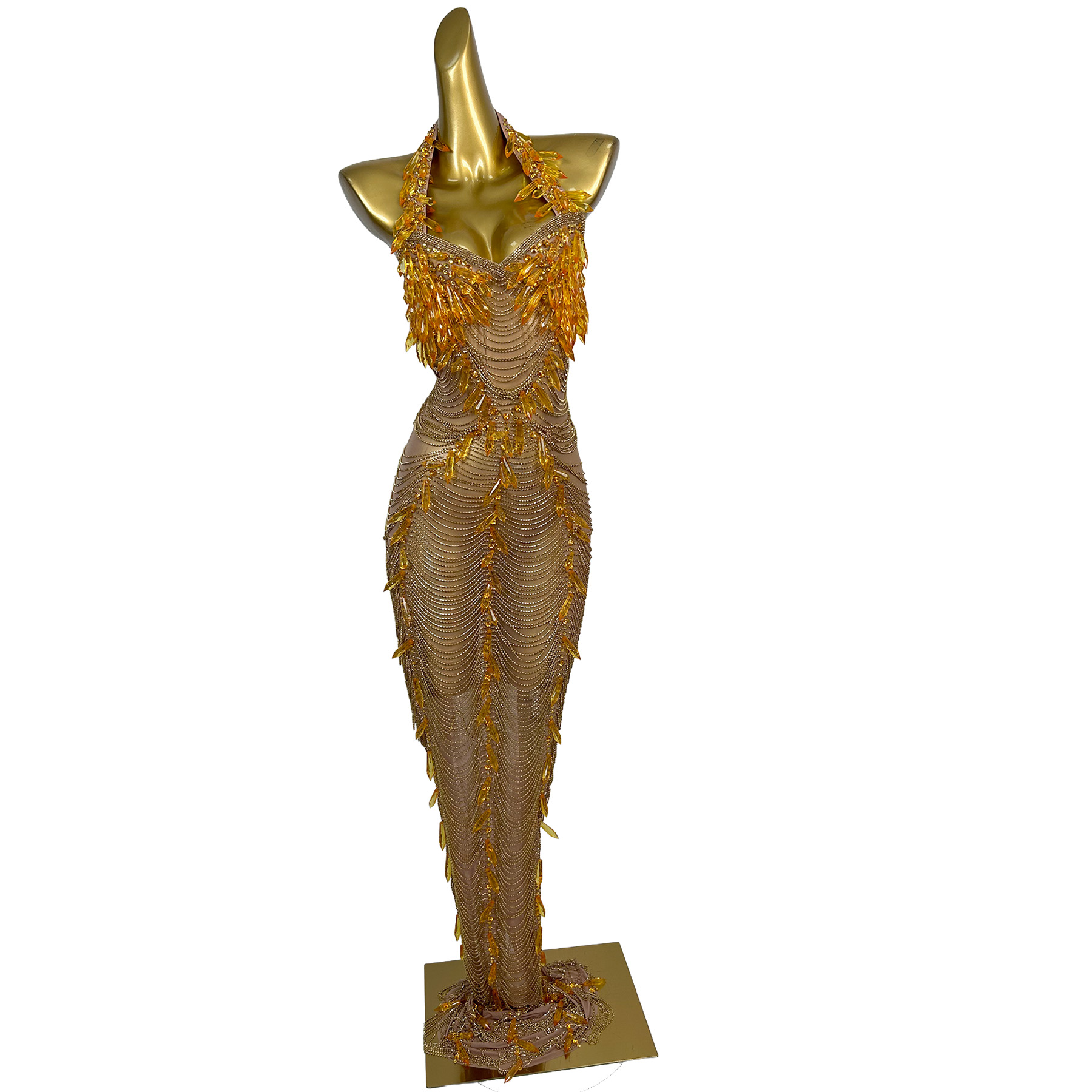 Ailisi Women Luxury Gold Cryst - Maxi Dress Halter ulasan dan harga