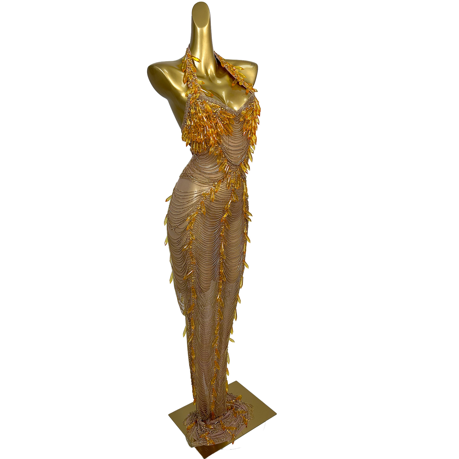 Ailisi Women Luxury Gold Cryst - Maxi Dress Halter ulasan dan harga