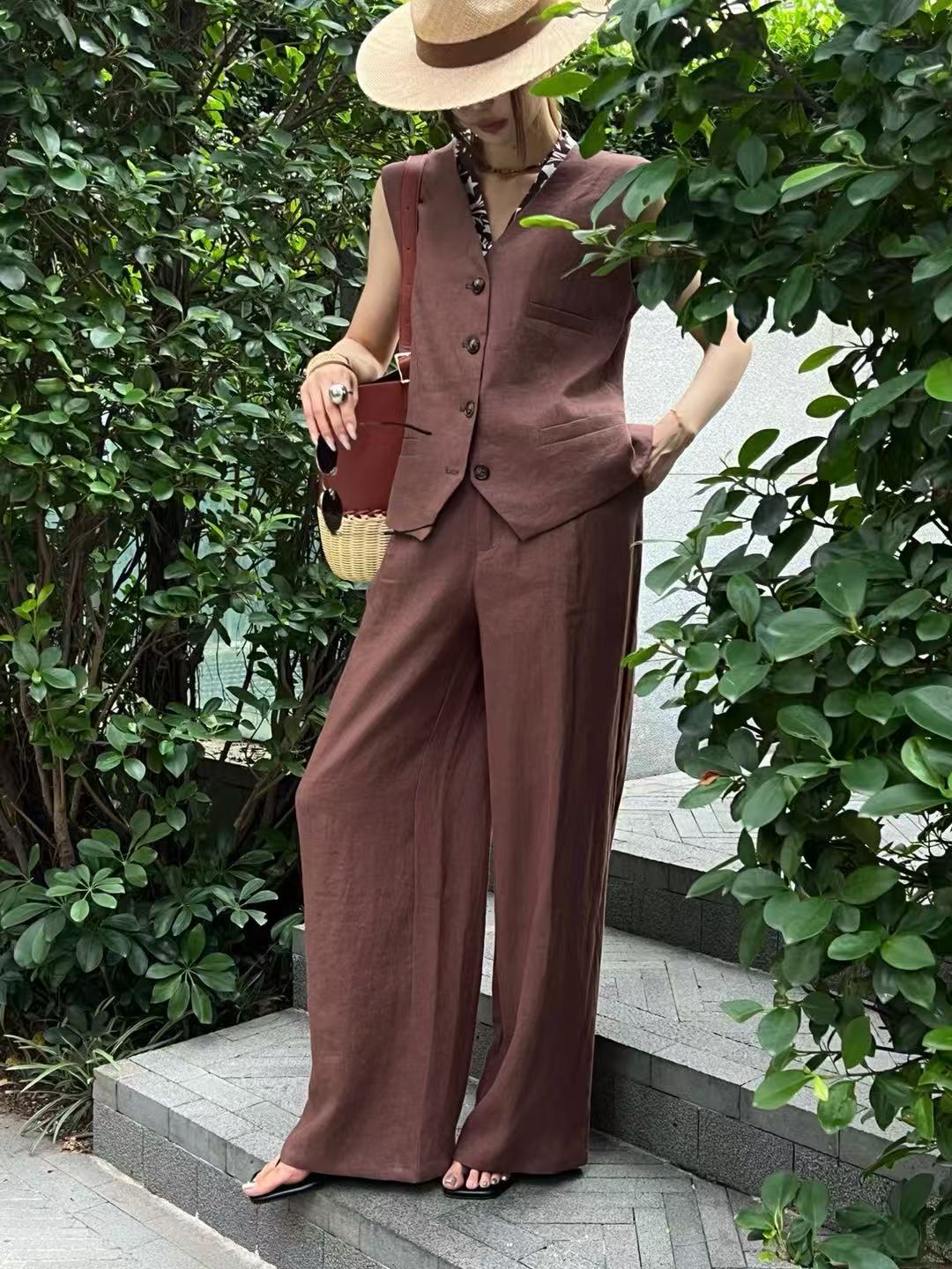 Old Man Qian's linen casual tw - Linen Pant Wide ulasan dan harga