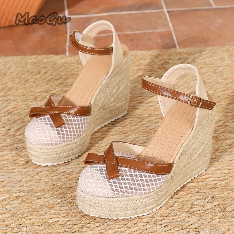 Size42 Women's Mesh Bow Espadr - Wedge Espadrille Women ulasan dan harga