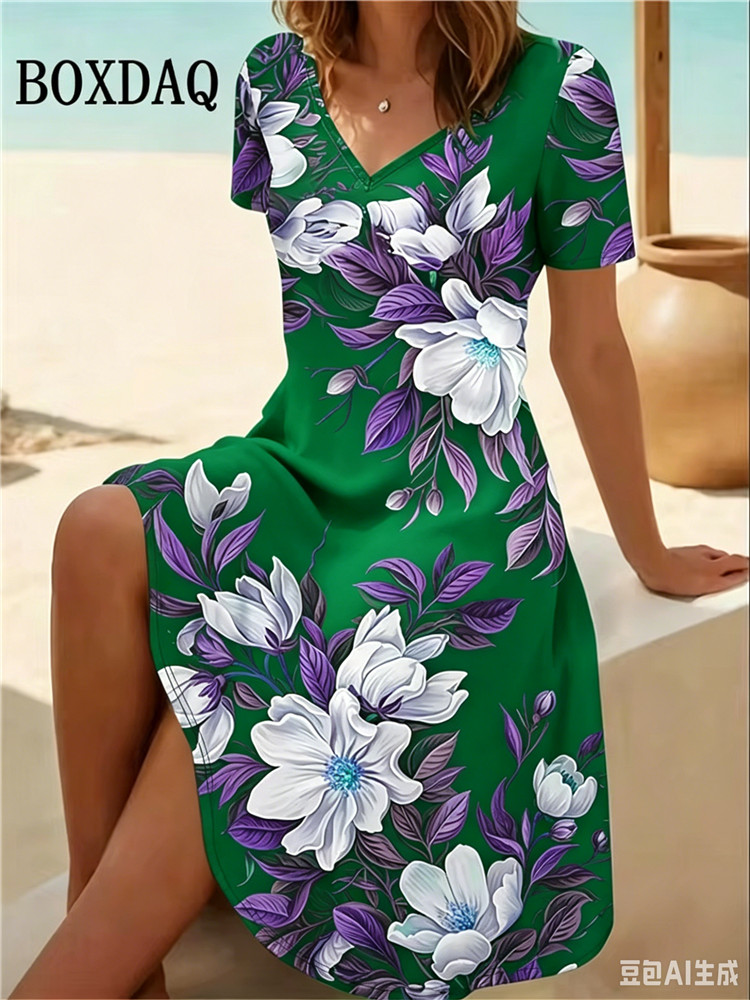 6XL Plus Size Women Dresses Su - Romper Floral Print ulasan dan harga