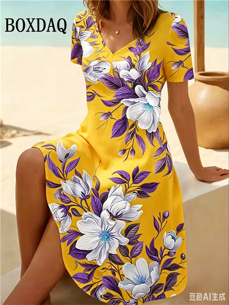 6XL Plus Size Women Dresses Su - Romper Floral Print ulasan dan harga