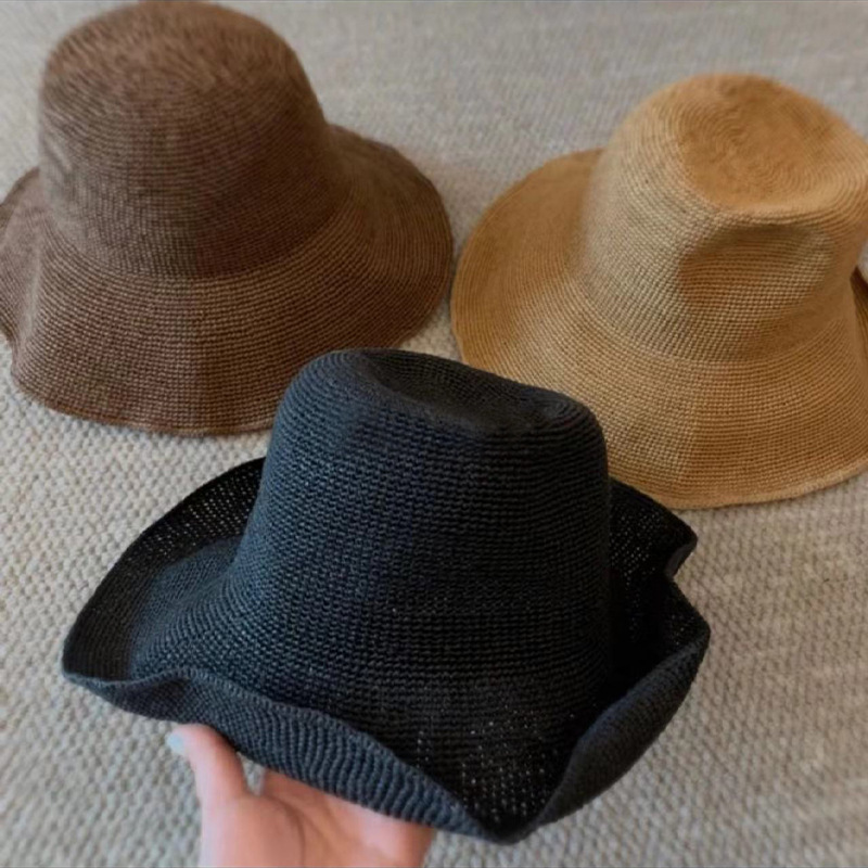 2025 new paper straw sun hat w - Hat Floppy Wide ulasan dan harga