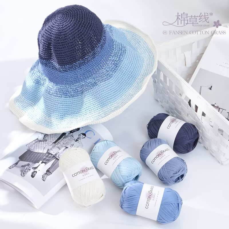 50g Cotton Grass Yarn Raffia S - Crochet Bag Raffia ulasan dan harga