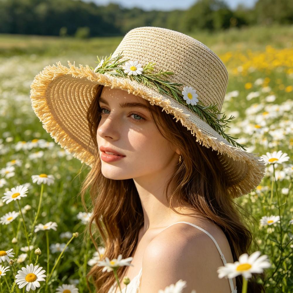 Sun Hat Wide Brim Floppy Straw - Hat Floppy Wide ulasan dan harga