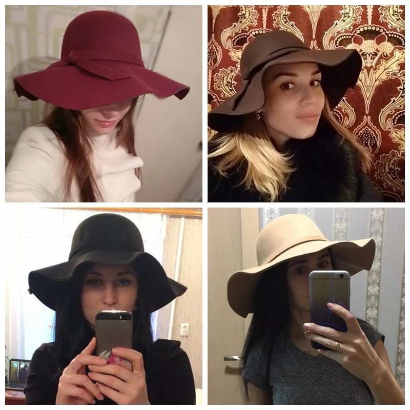 White Dome-shaped Ladies' Hat  - Hat Floppy Wide ulasan dan harga
