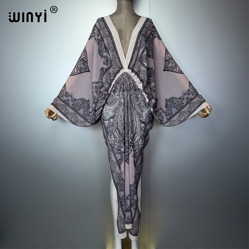 WINYI V-neck Sexy Dress Arabic - Cover Up Kaftan ulasan dan harga