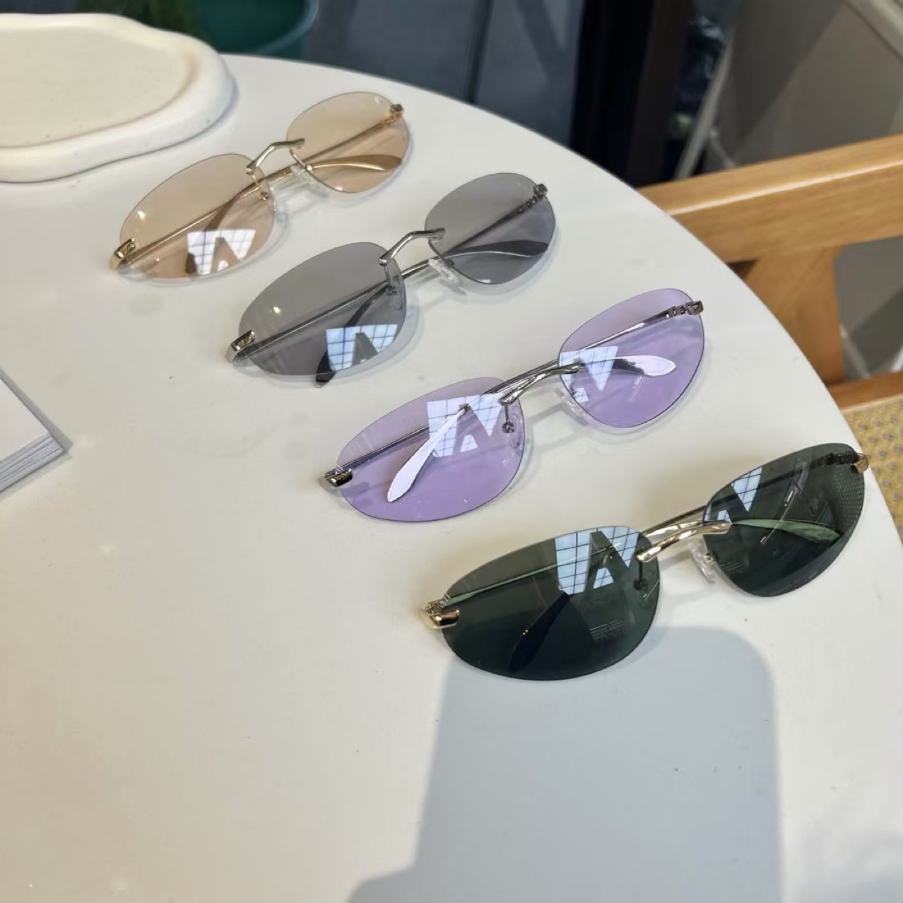 UV400 Rimless Shades, Cat Eye  - Sunglasses Cat Eye ulasan dan harga