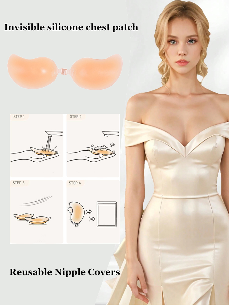 2Pcs Reusable Silicone Breast  - Bralette Triangle Set ulasan dan harga
