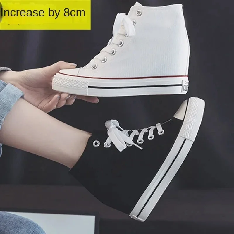 High 8cm Platform Canvas Shoes - Wedge Espadrille Women ulasan dan harga