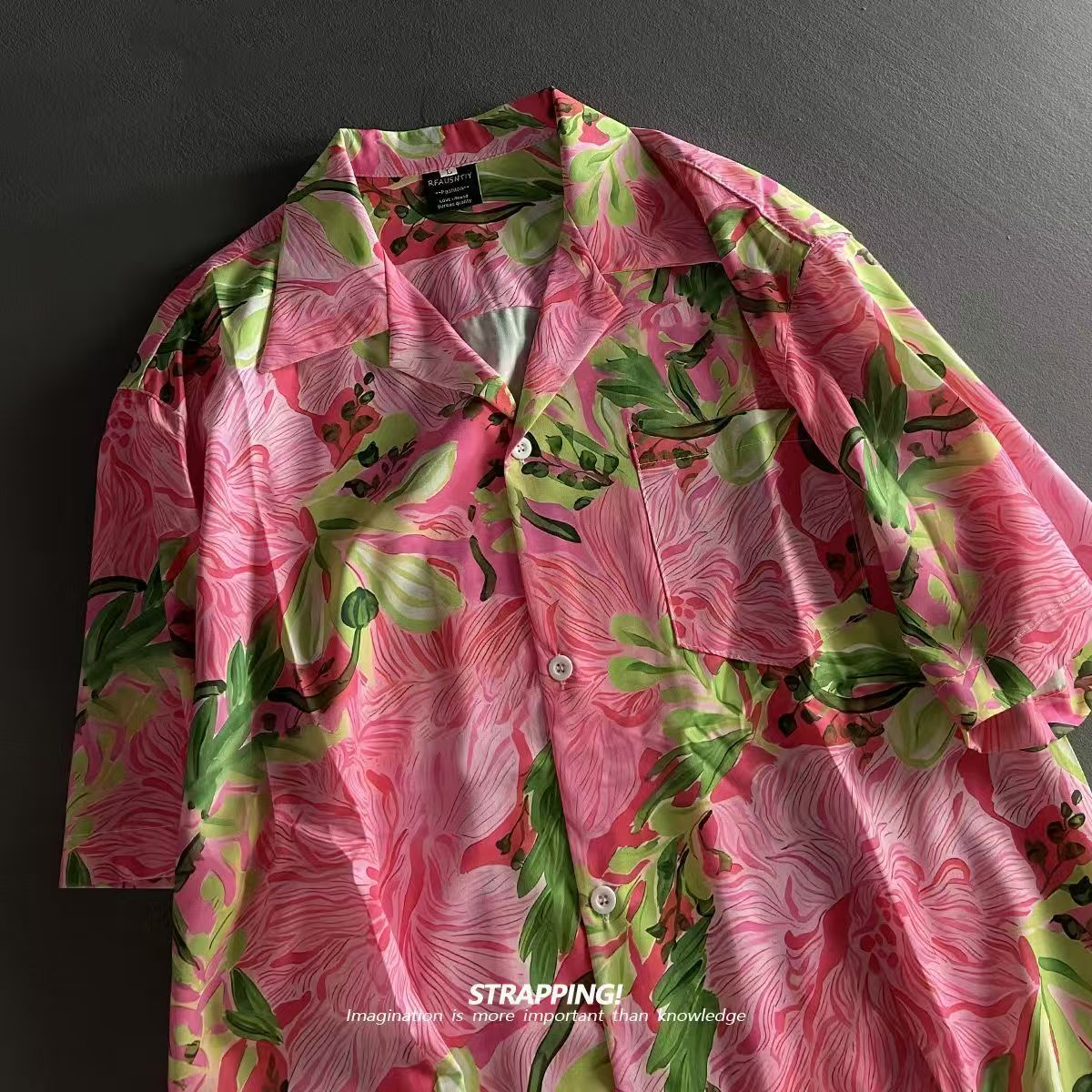 Pink Graffiti Floral Cuban Col - Romper Floral Print ulasan dan harga