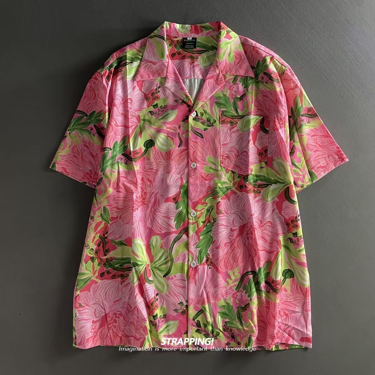 Pink Graffiti Floral Cuban Col - Romper Floral Print ulasan dan harga