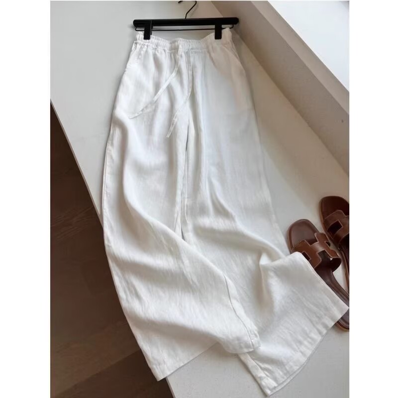Korean White Cotton Linen Wide - Linen Pant Wide ulasan dan harga