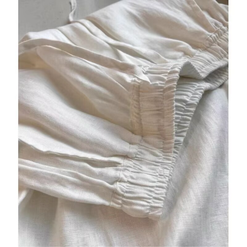 Korean White Cotton Linen Wide - Linen Pant Wide ulasan dan harga