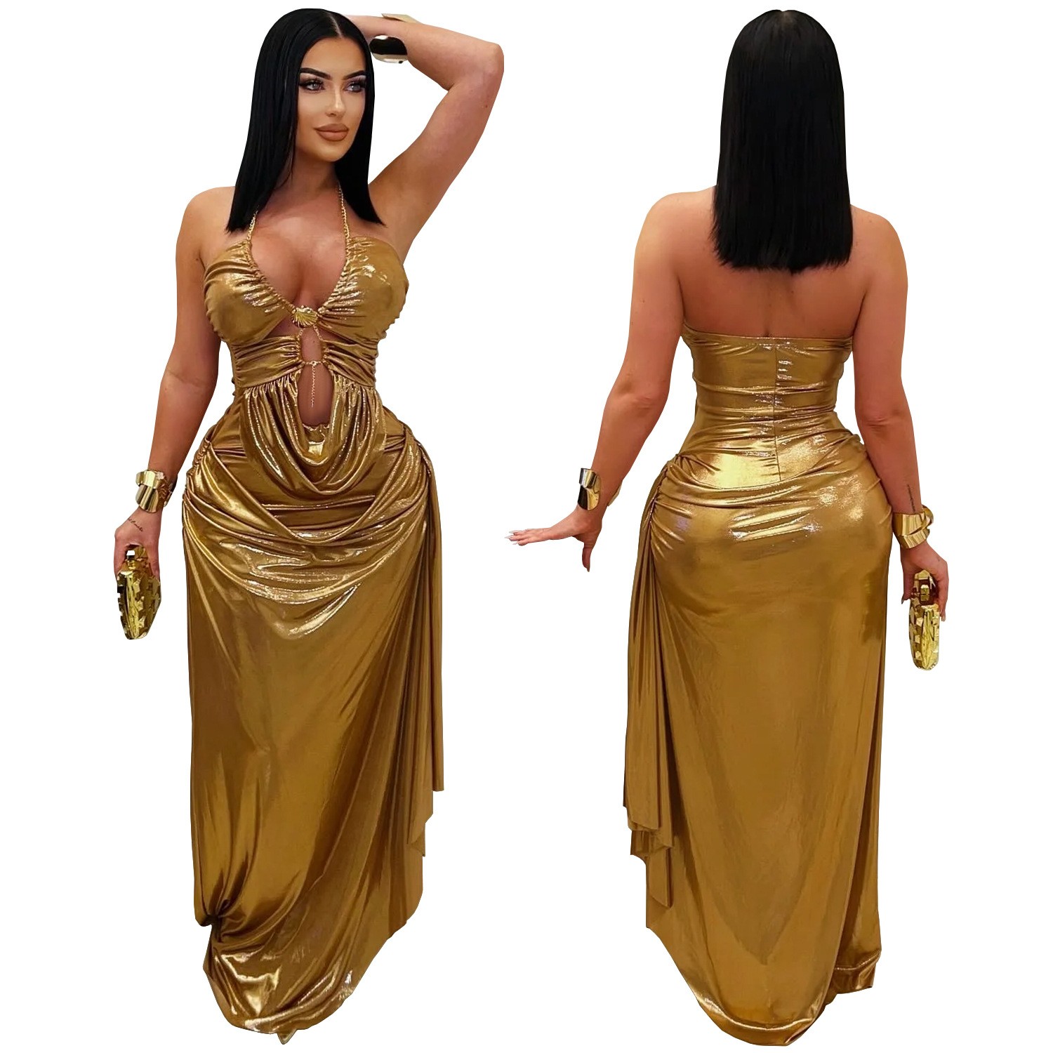 Wedding Guest Dress Evening Ha - Maxi Dress Halter ulasan dan harga