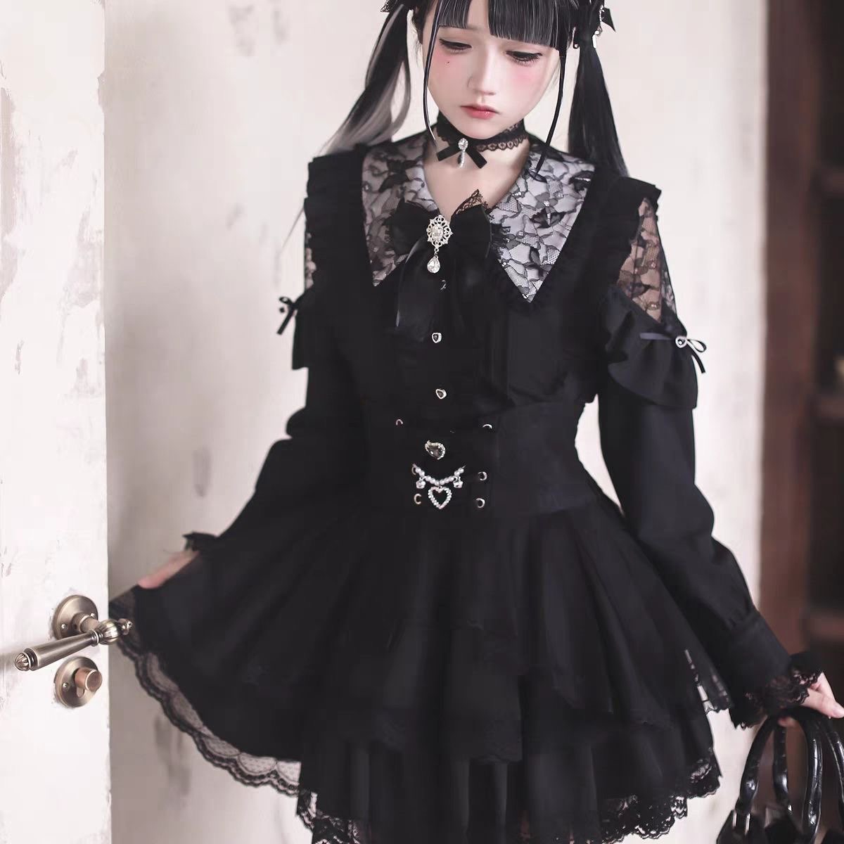 Harajuku Kawaii Skirt Sets Wom - Blouse Off Shoulder ulasan dan harga