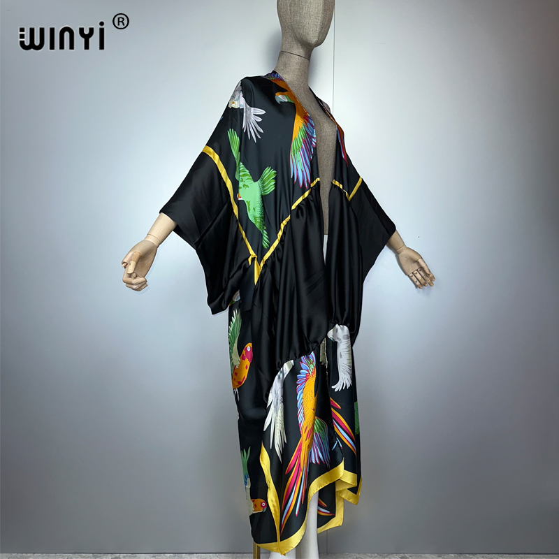 WINYI print boho kimono maxi b - Cover Up Kaftan ulasan dan harga