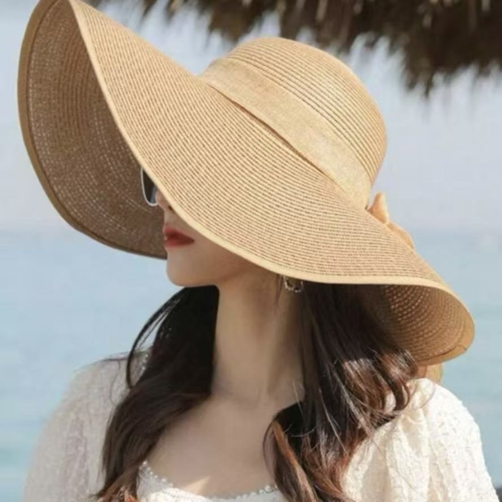 Women Summer Wide Brim Straw H - Hat Floppy Wide ulasan dan harga
