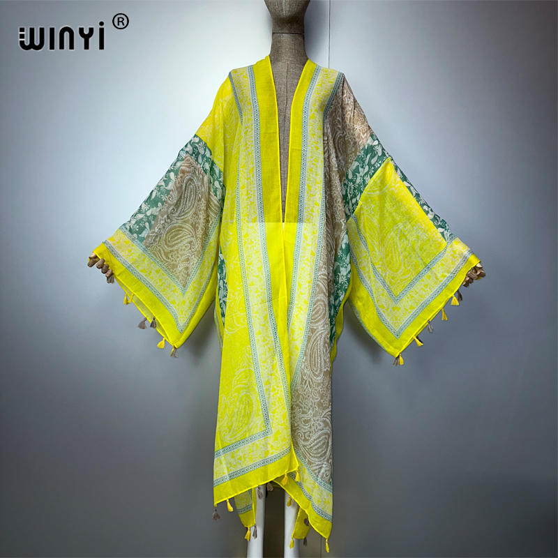 WINYI summer outfit kimono afr - Cover Up Kaftan ulasan dan harga