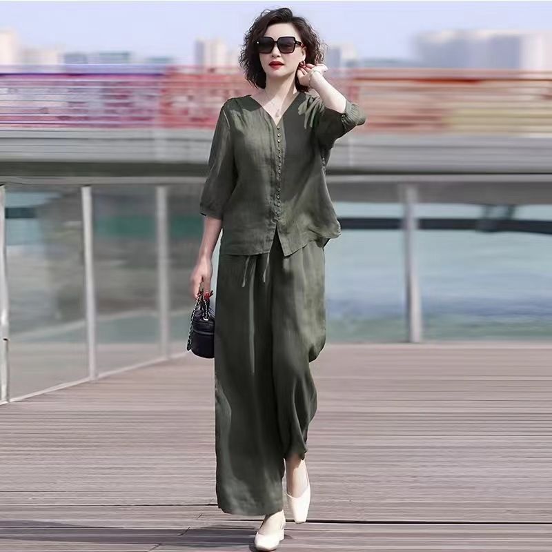 Cotton and Linen Women's Set 2 - Linen Pant Wide ulasan dan harga