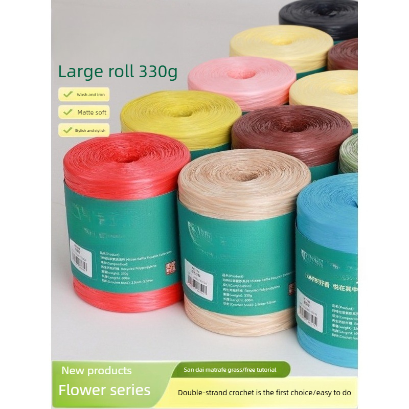 330g Raffia Yarn for Hand Knit - Crochet Bag Raffia ulasan dan harga
