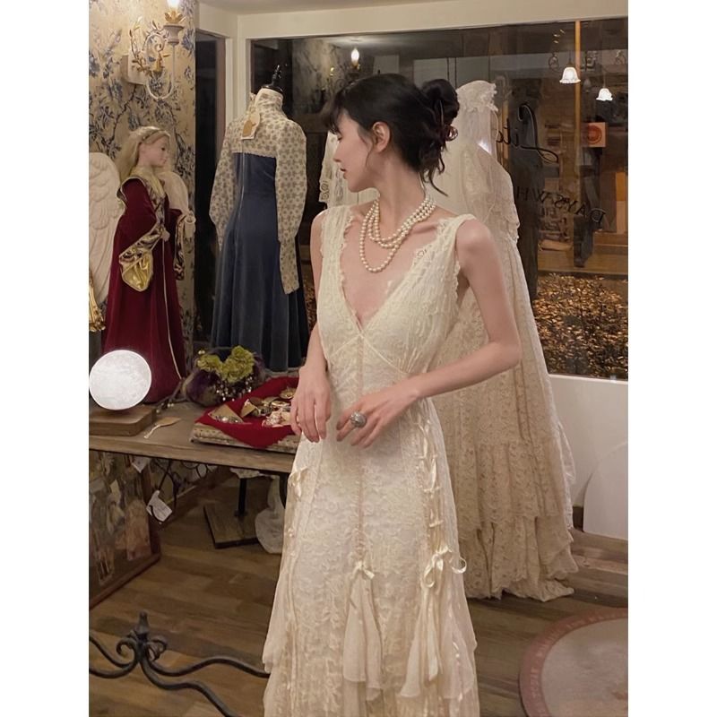 Gothic Lace Dress Sexy Maxi Dr - Maxi Dress Halter ulasan dan harga