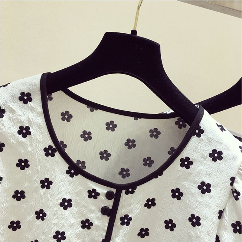 Floral Print Cotton O-Neck Sho - Romper Floral Print ulasan dan harga