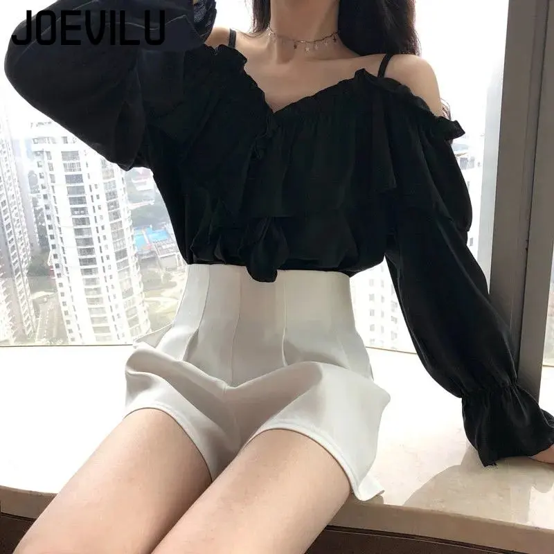 Fairy Chiffon Shirt Korean V N - Blouse Off Shoulder ulasan dan harga