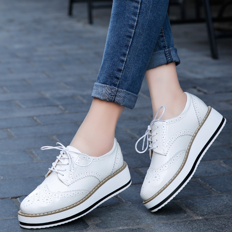 Women Loafers Shoes Leather Th - Wedge Espadrille Women ulasan dan harga