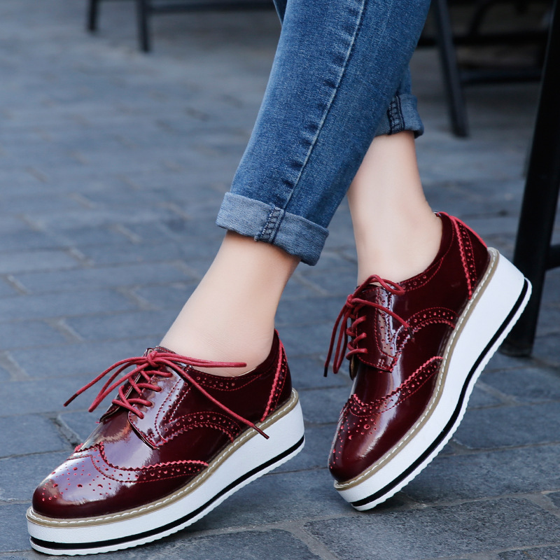 Women Loafers Shoes Leather Th - Wedge Espadrille Women ulasan dan harga