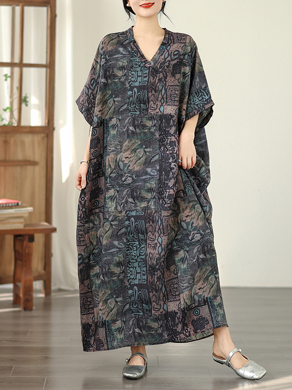 Summer Floral Vacation Style T - Linen Dress Wrap ulasan dan harga